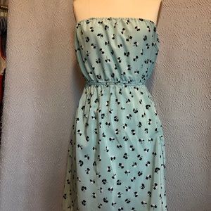 Urban Renewal light blue strapless floral dress